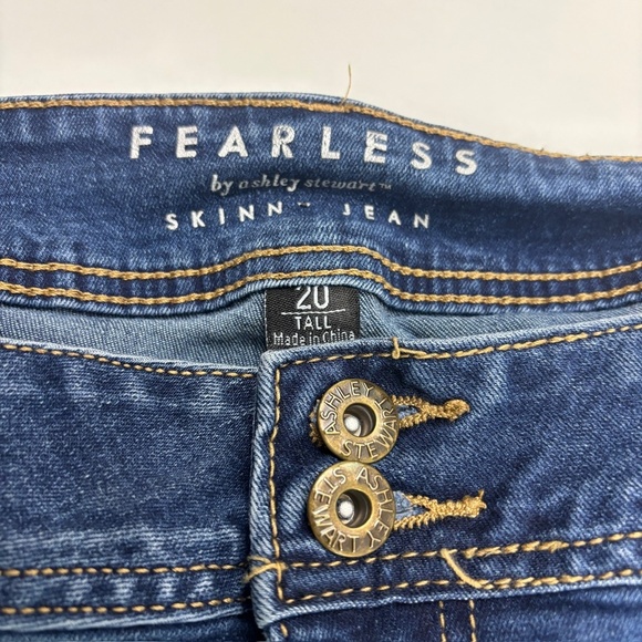 Fearless by Ashley Stewart Skinny Jean Women's size 20 Tall Dark Blue Denim jean - Picture 2 of 4